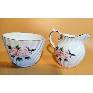 Antique Aynsley Cream & Sugar Set Floral Pattern C1293 - 1930's
